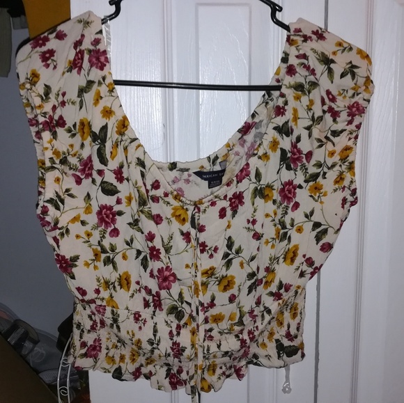 American Eagle Short Sleeve Floral Blouse - Picture 1 of 2